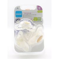 MAM Original - Sucettes +18 mois jour et nuit Blanc