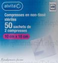 ALVITA Compresses en non-tiss&eacute; st&eacute;riles Taille 7.5 * 7.5cm - 50 sachets de 2 compresses