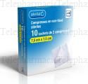 ALVITA Compresses en non-tiss&eacute; st&eacute;riles Taille 7,5*7,5 cm - 10 sachets de 2 compresses