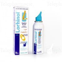 BAUSCH & LOMB Lorhinol eau de mer st&eacute;rilis&eacute;e hygi&egrave;ne du nez flacon 100ml + 2 embouts