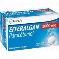 EFFERALGAN 1000 mg UPSA, comprim&eacute; effervescent agrumes x8 comprim&eacute;s
