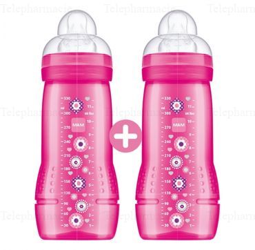 MAM Easy Active biberon 2&egrave;me &acirc;ge Rose x 2