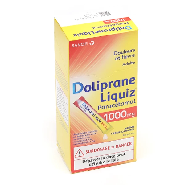 Doliprane Liquiz 1000mg sans sucre suspension buvable sachets